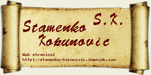 Stamenko Kopunović vizit kartica